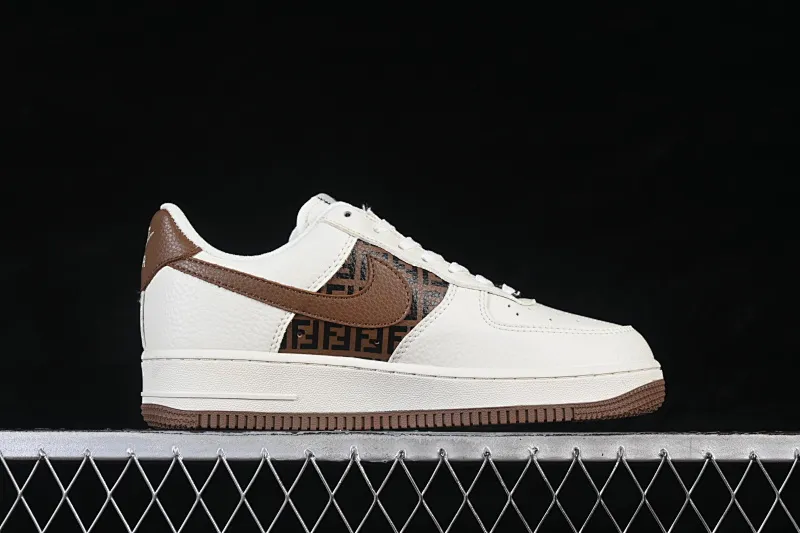 All categories Nk Air Force 1 Air Force series Nk Air Force 1 Low Air Force low top Nike Air Force 1'07 Low Fendi co-branded retro white and brown Air Force 1 low top casual sneakers XY9025-017